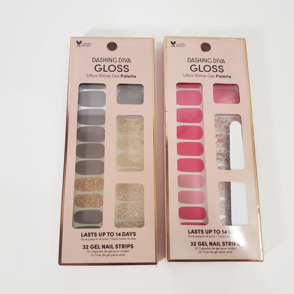 Dashing Diva Gloss Ultra Shine Gel Palette Palm Beach Lavendar  Nail Strips